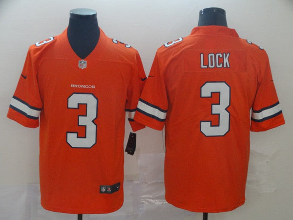 Men's Denver Broncos Drew Lock #3 Orange Game Player Jersey