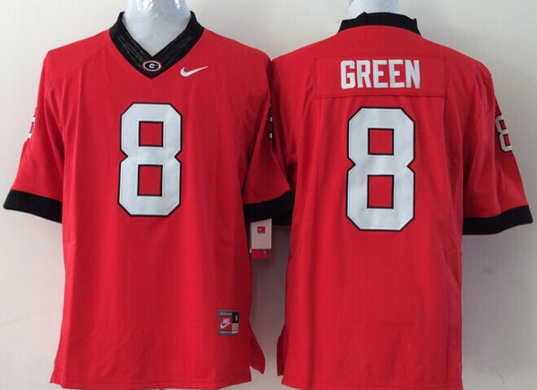 Men's Georgia Bulldogs A.J. Green #8 Red Player Game Jersey