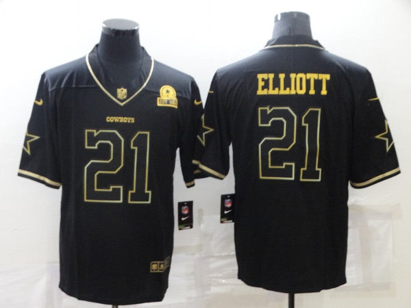 Men's Dallas Cowboys Ezekiel Elliott #21 Black Player Game Jersey