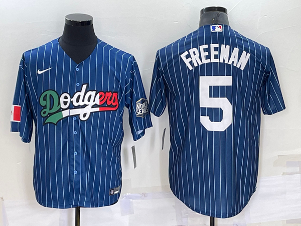 Men's Los Angeles Dodgers Freddie Freeman #5 Blue Authentic Game Jersey