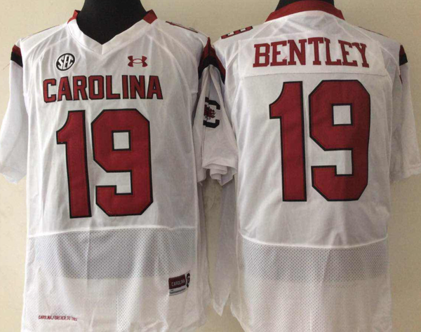 Men's South Carolina Gamecock Jake Bentley #19 White Player Game Jersey