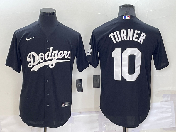 Men's Los Angeles Dodgers Justin Turner #10 Black Replica Baseball Jersey