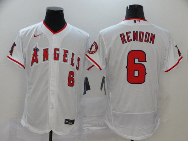 Men's Los Angeles Angels Anthony Rendons #6 White Sewn Baseball Jersey