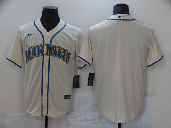 Men's Seattle Mariners Beige Replica Blank Jersey