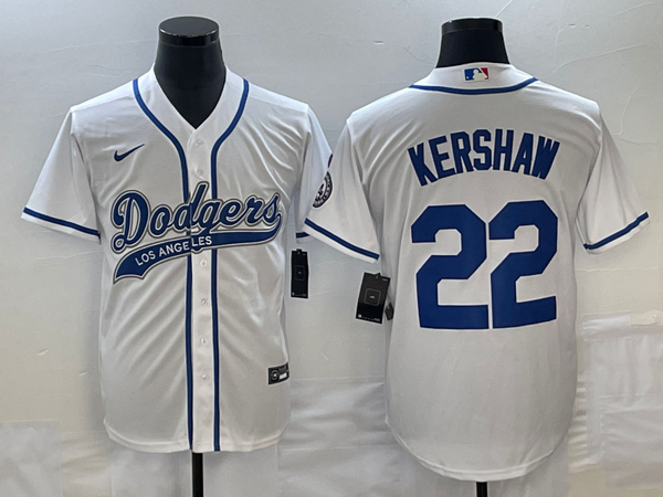 Men's Los Angeles Dodgers Clayton Kershaw #22 White Player Jersey Joint Edition