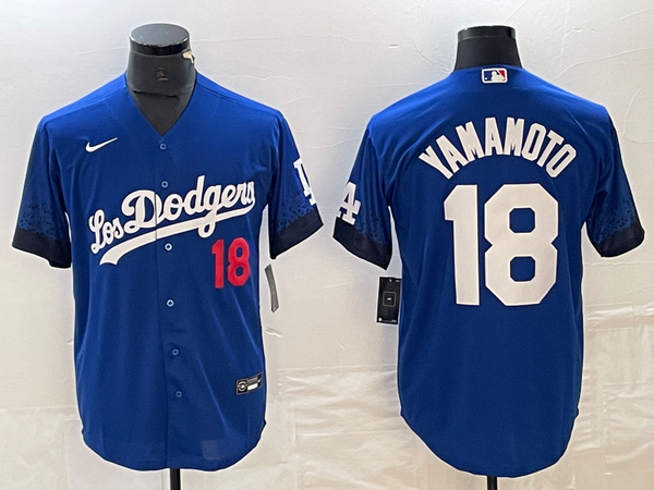 Men's Los Angeles Dodgers Yoshinobu Yamamoto #18 Royal City Connect Replica Game Jersey