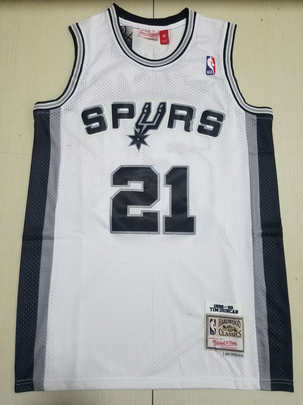 Men's San Antonio Spurs Tim Duncan White 1998-99 Classics Swingman Jersey