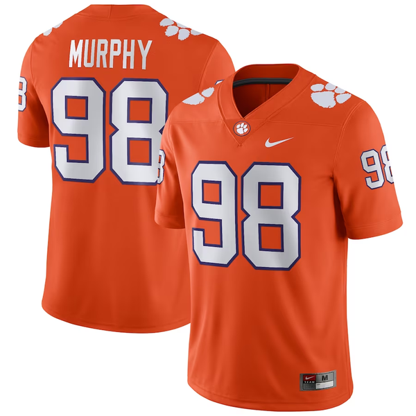 Men's Clemson Tigers Myles Murphy #98 Orange Game Jersey