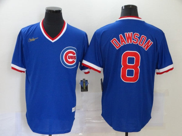 Men's Chicago Cubs Andre Dawson #8 Blue Replica Player Jersey