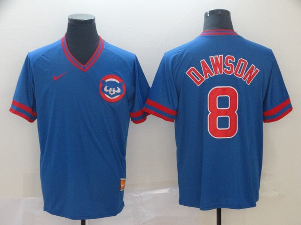 Men's Chicago Cubs Andre Dawson #8 Blue Replica Baseball Jersey