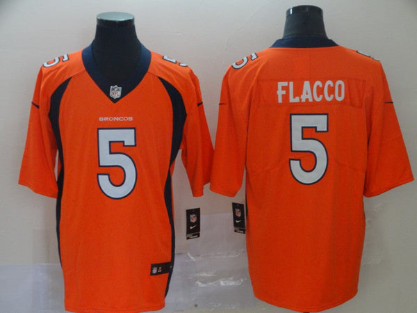 Men's Denver Broncos Joe Flacco #5 Orange Game Player Jersey