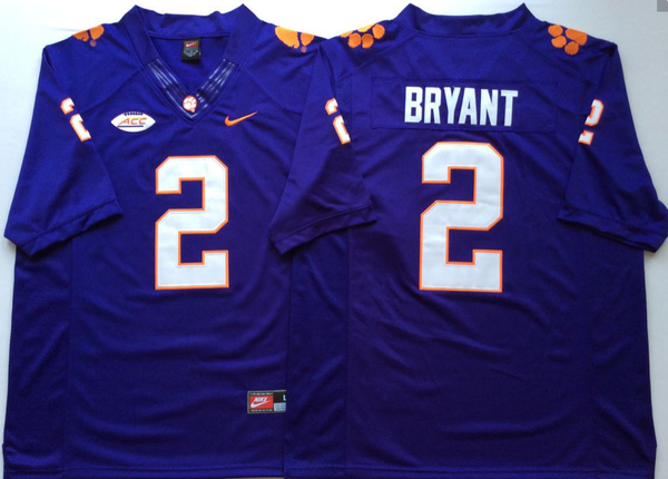 Men's Clemson Tigers Kelly Bryant #2 Purple Game Jersey