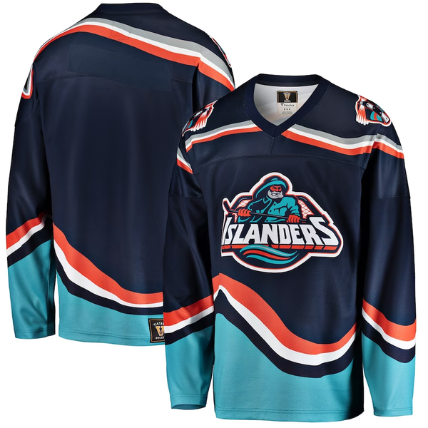 Men's New York Islanders Navy Premier Breakaway Heritage Blank Jersey