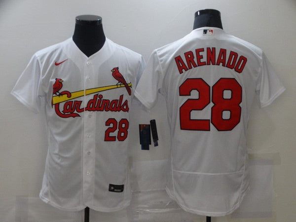 Men's St. Louis Cardinals Nolan Arenado #28 White Replica Player Jersey