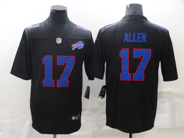 Men's Buffalo Bills #17 Josh Allen Black Game Jersey