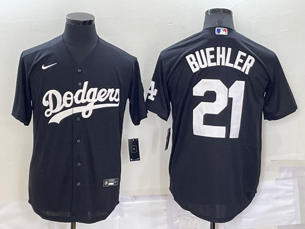 Men's Los Angeles Dodgers Walker Buehler #21 Black Replica Baseball Jersey