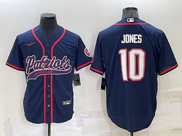 Men's New England Patriots Mac Jones #10 Navy Game Jersey Joint Edition