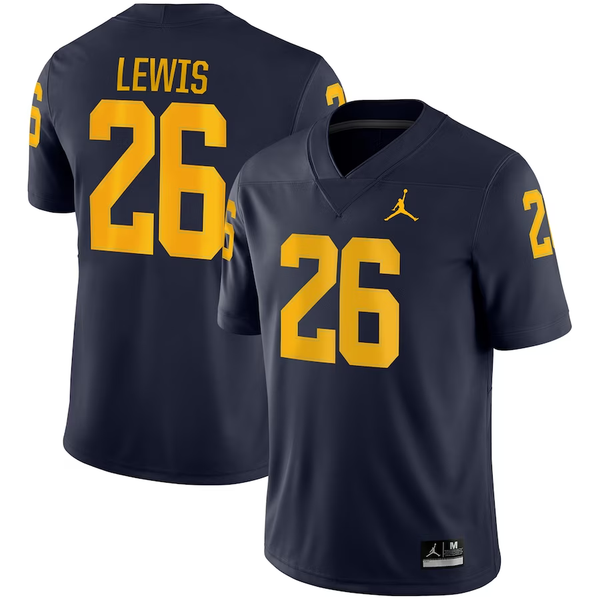 Men's Michigan Wolverines Jourdan Lewis #26 Navy Alumni Player Game Jersey