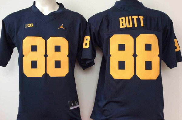 Men's Michigan Wolverines Jake Butt #88 Navy Alumni Player Game Jersey