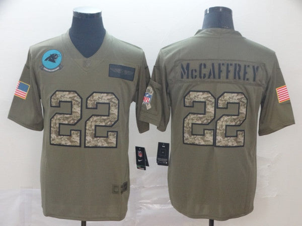 Men's Carolina Panthers Christian McCaffrey #22 Brown Game Player Jersey