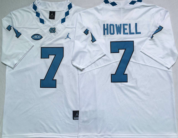 Men's North Carolina Tar Heels Sam Howell #7 White Player Game Jersey