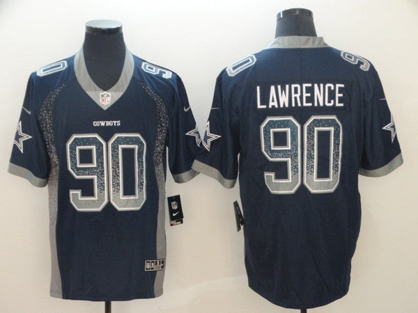 Men's Dallas Cowboys DeMarcus Lawrence #90 Navy Game Jersey