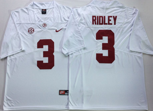 Men's Alabama Crimson Tide Calvin Ridley #3 White Player Game Jersey