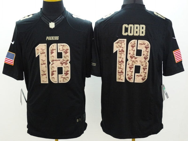 Men's Green Bay Packers Randall Cobb #18 Black Game Jersey