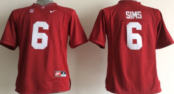 Men's Alabama Crimson Tide Blake Sims #6 Crimson Player Game Jersey