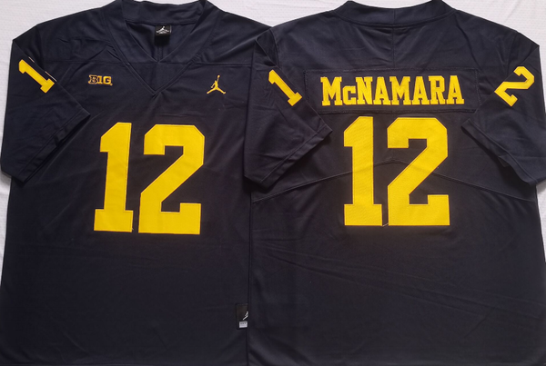 Men's Michigan Wolverines Cade McNamara #12 Navy Alumni Player Game Jersey