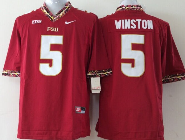 Men's Florida State Seminoles Jameis Winston #5 Red Player Jersey