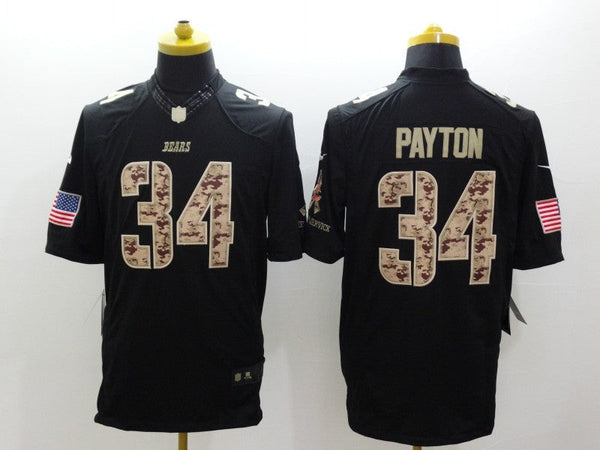 Men's Chicago Bears #34 Walter Payton Black Team Game Jersey