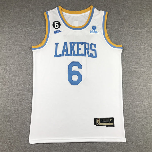 Men's Los Angeles Lakers LeBron James #6 White 2022/23 Swingman Jersey - Classic Edition