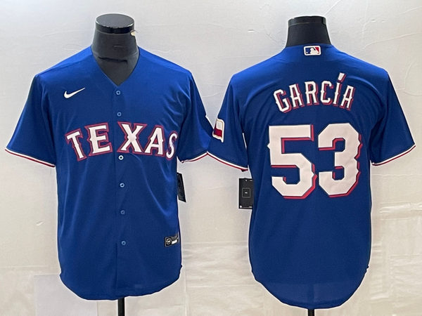 Men's Texas Rangers Adolis Garcia #53 Blue Replica Baseball Jersey