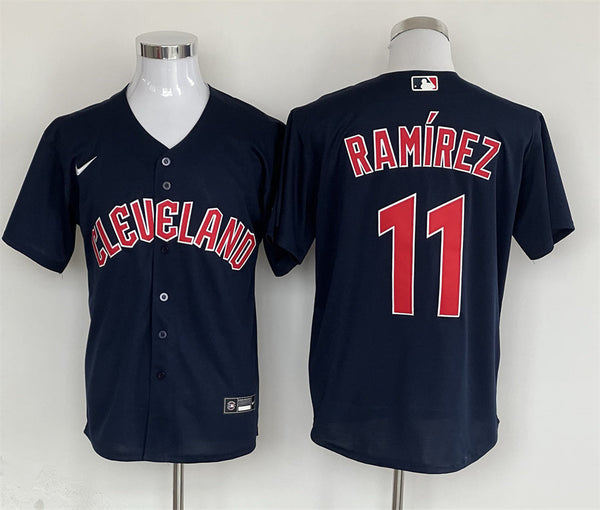 Men's Cleveland Guardians Jos¨¦ Ram¨ªrez Nike Navy Replica Player Jersey