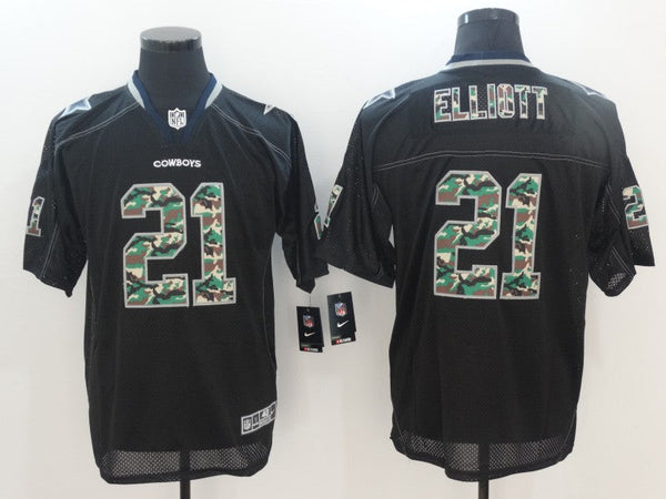 Men's Dallas Cowboys Ezekiel Elliott #21 Black Alternate Player Jersey