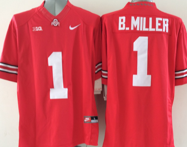 Men's Ohio State Buckeyes Braxton Miller #1 Scarlet Player Game Jersey