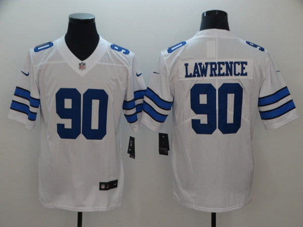 Men's Dallas Cowboys DeMarcus Lawrence #90 White Custom Game Jersey