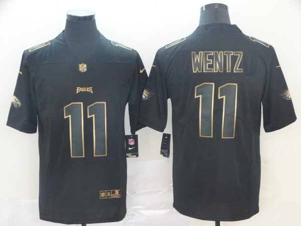 Men's Philadelphia Eagles Carson Wentz #11 Black Game Player Jersey