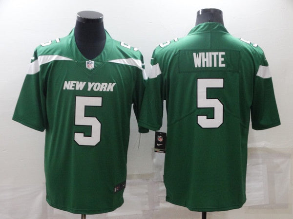 Men's New York Jets Mike White #5 Green Game Jersey