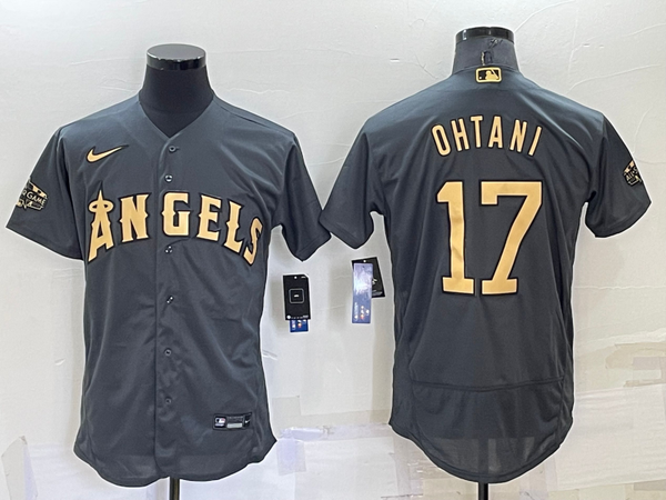 Men's Los Angeles Angels Shohei Ohtani #17 Gray Stitched Jersey