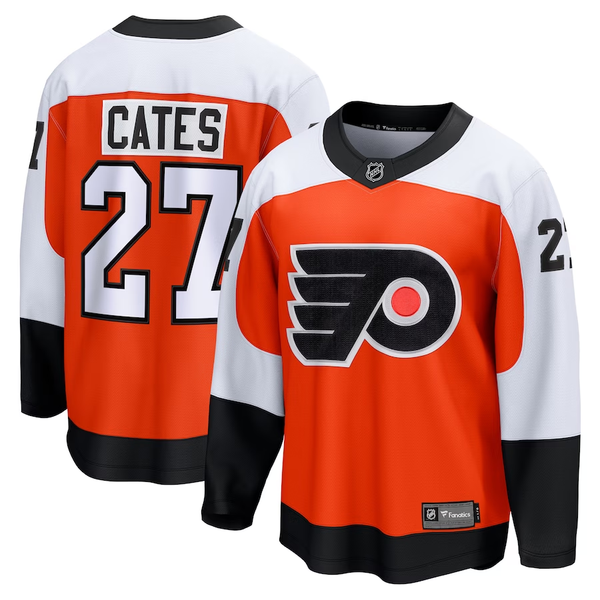 Men's Philadelphia Flyers Noah Cates #27 Orange Replica Player Jersey