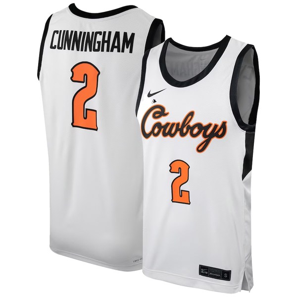 Men's Oklahoma State Cowboys Cade Cunningham #2 White Player Jersey