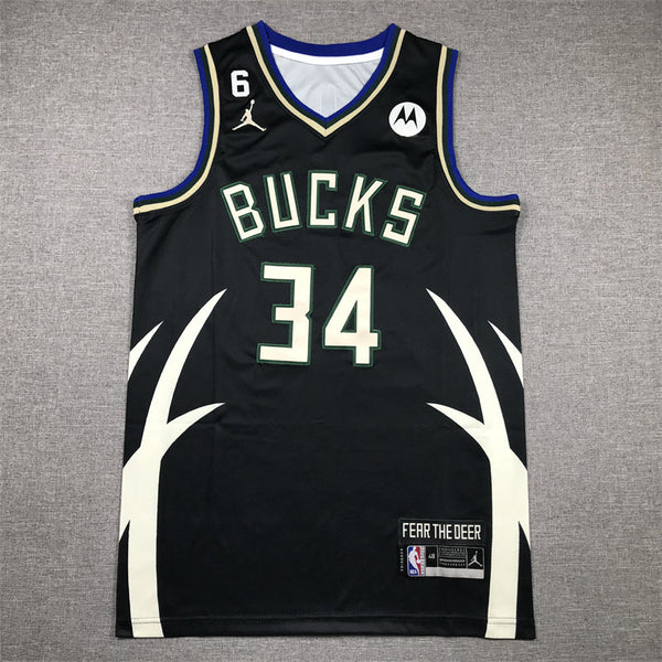 Men's Milwaukee Bucks Giannis Antetokounmpo #34 Black Swingman Jersey - Statement Edition