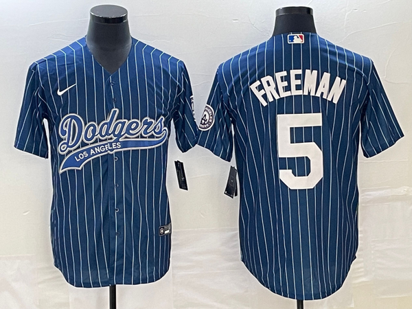 Men's Los Angeles Dodgers Freddie Freeman #5 Blue Player Jersey Joint Edition