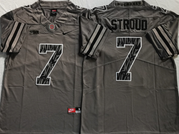 Men's Ohio State Buckeyes C.J. Stroud #7 Gray Player Game Jersey