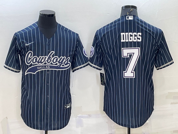 Men's Dallas Cowboys Trevon Diggs #7 Navy Player Jersey Joint Edition