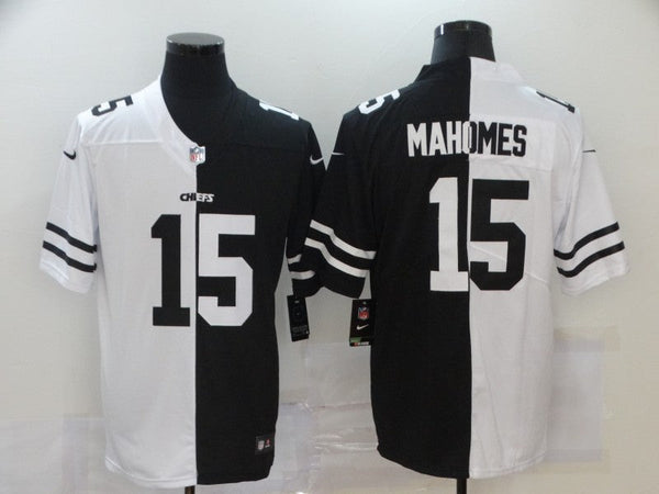 Men's Kansas City Chiefs Patrick Mahomes #15 Black/White Game Jersey