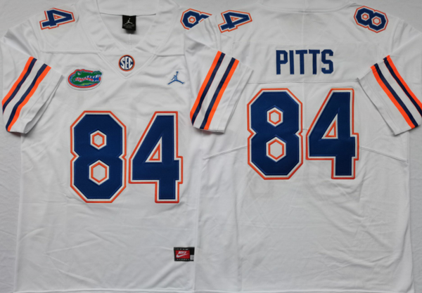 Men's Florida Gators Kyle Pitts #84 White Player Game Jersey