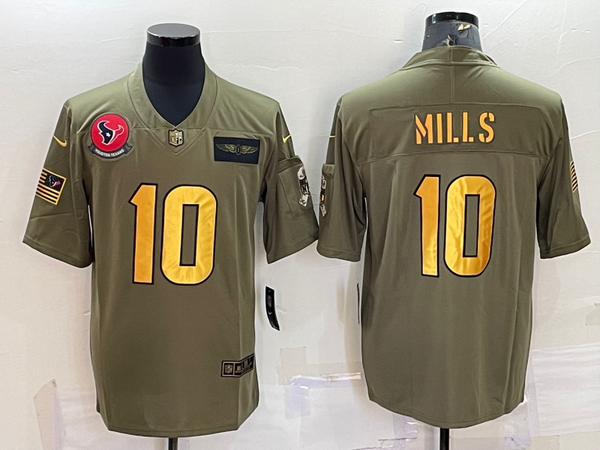 Men's Houston Texans Davis Mills #10 Brown Game Jersey